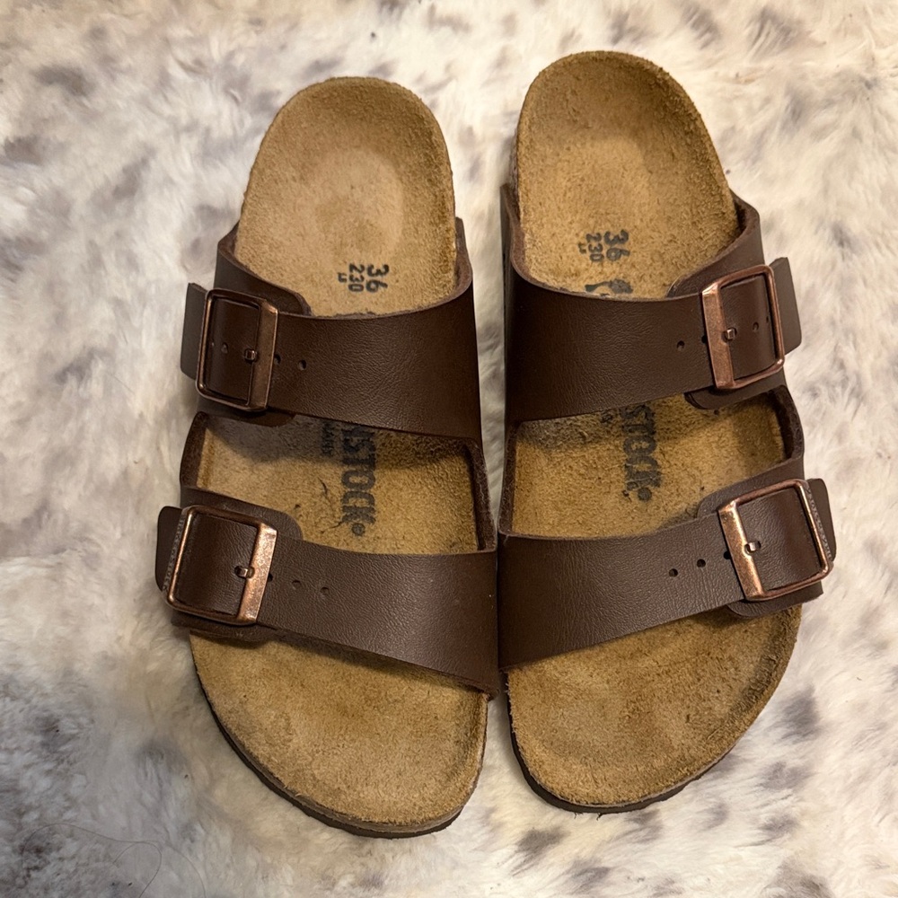 Birkenstock Dark Brown Double Strap Sandals
